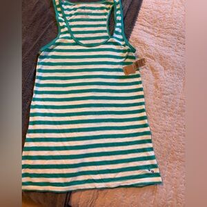 American Eagle Striped Green & White Women’s One-Piece Tank -XS